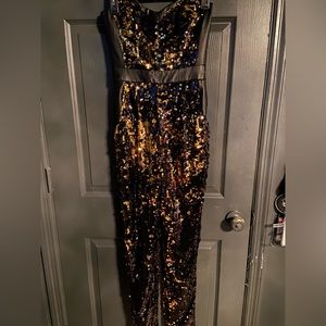 Milly Strapless Sequin Jumpsuit size 0